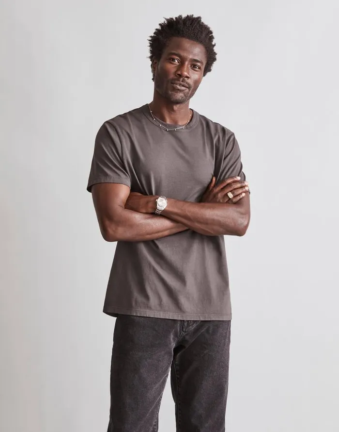 Tees Men Madewell GarmentDyed Allday Crewneck Tee Black Coal