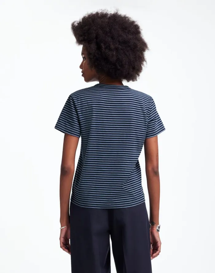 Tees Women Madewell Cotton Perfect Crewneck Tee Teapot Blue