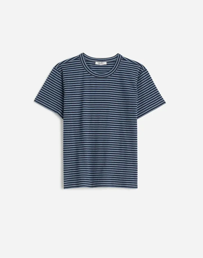 Tees Women Madewell Cotton Perfect Crewneck Tee Teapot Blue