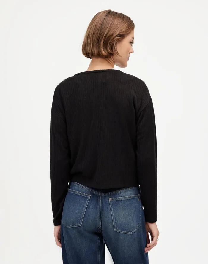 Tees Women Madewell Relaxed ButtonFront Cardigan Jet Black