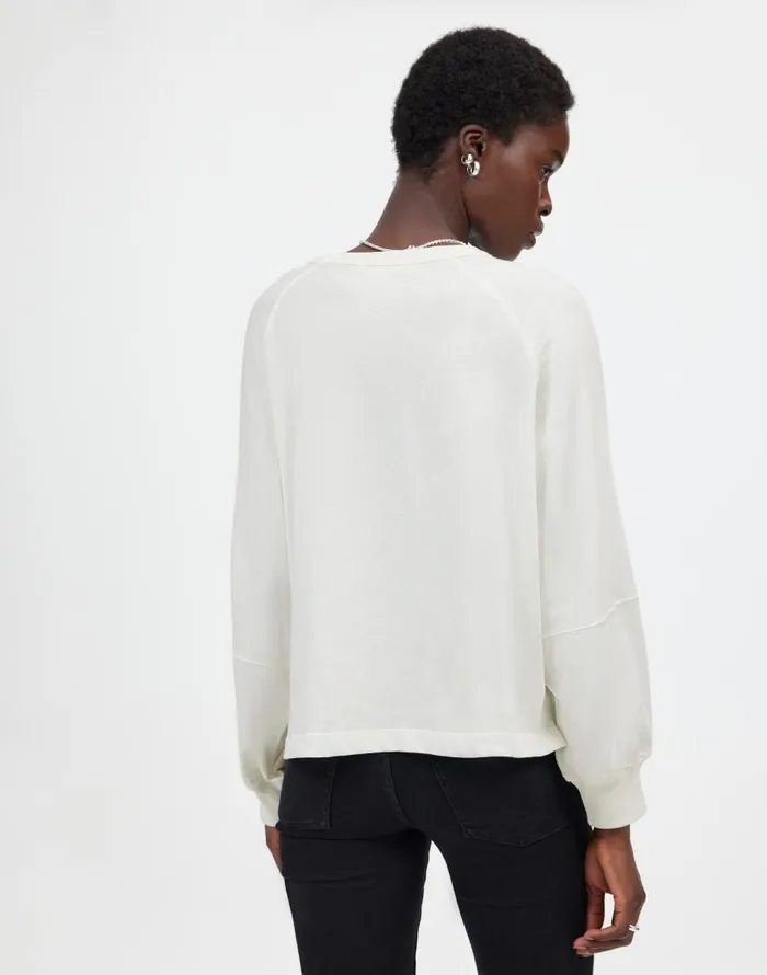 Tees Women Madewell Relaxed LongSleeve Raglan Tee Eyelet White