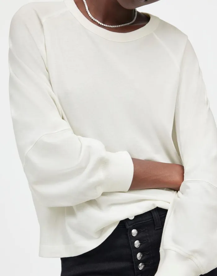 Tees Women Madewell Relaxed LongSleeve Raglan Tee Eyelet White