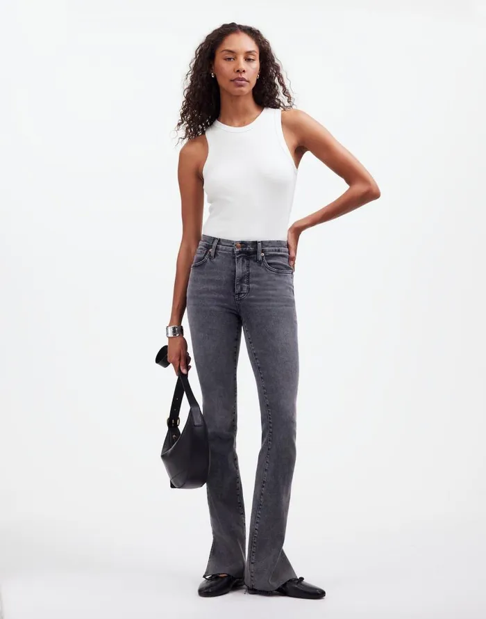 Tees Women Madewell Ribbed Cutaway Tank Eyelet White