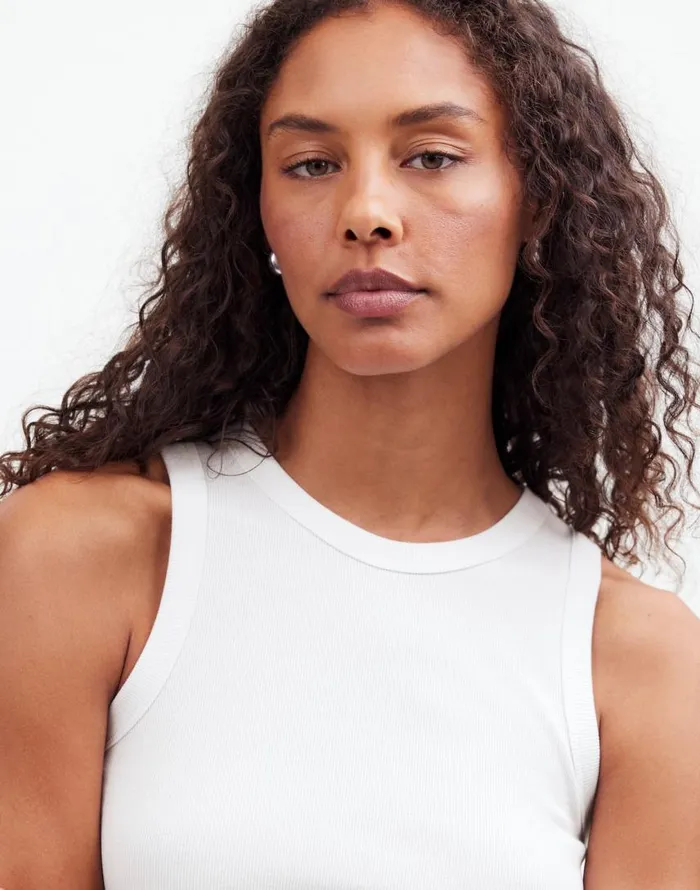 Tees Women Madewell Ribbed Cutaway Tank Eyelet White