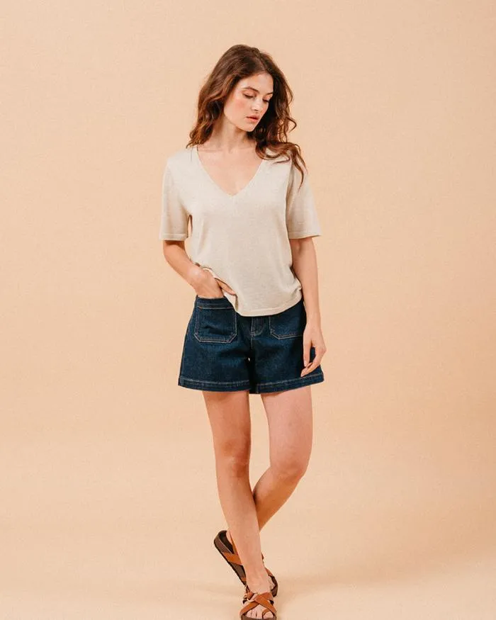 TEESHIRT ECRU MISS Shop Grace and Mila ShortSleeves Tshirts