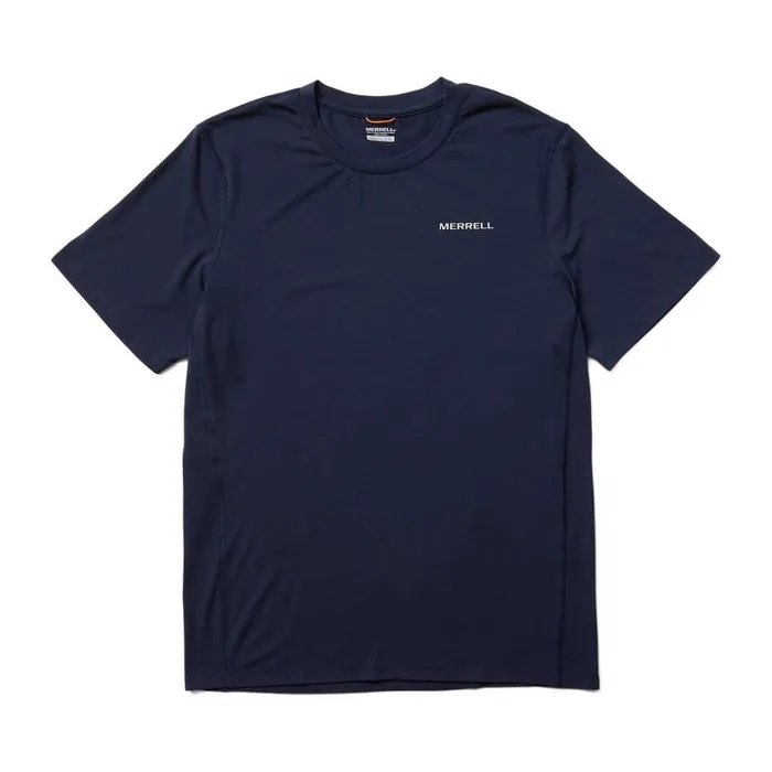 Tencel Short Sleeve Tee Navy Men Merrell Tops