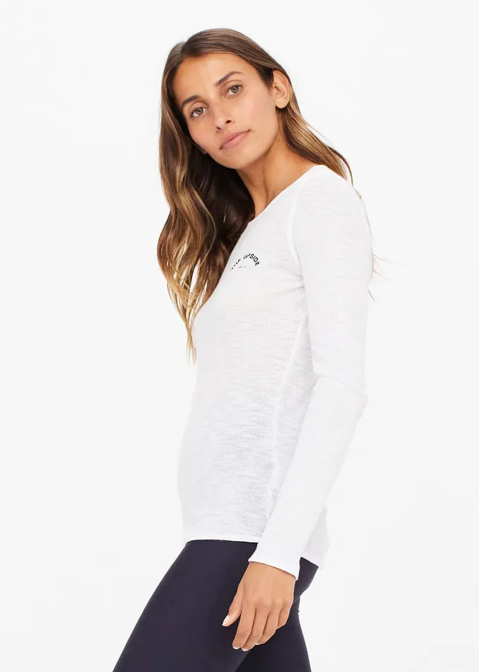 THE UPSIDE Shirts and Tanks Women RIB CHRISSY LONG SLEEVE TOP THE UPSIDE Shirts and Tanks Women RIB CHRISSY LONG SLEEVE TOP