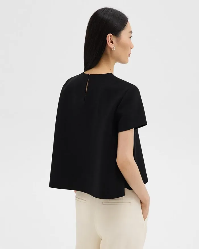 Theory ALine Top In Admiral Crepe Black Women Tops