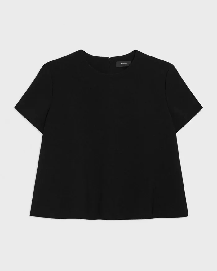 Theory ALine Top In Admiral Crepe Black Women Tops