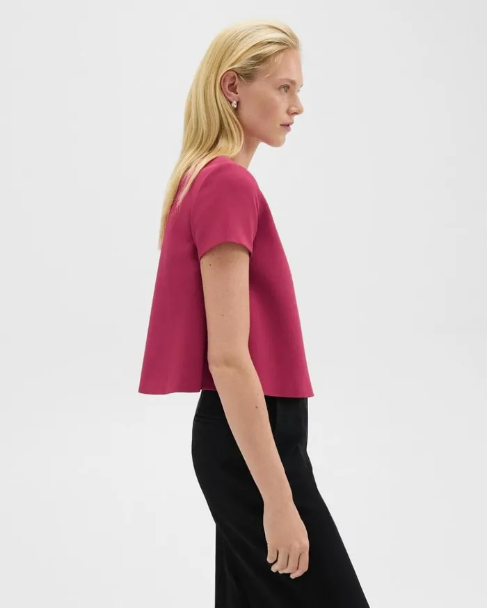Theory ALine Top In Admiral Crepe Deep Rose Women Tops