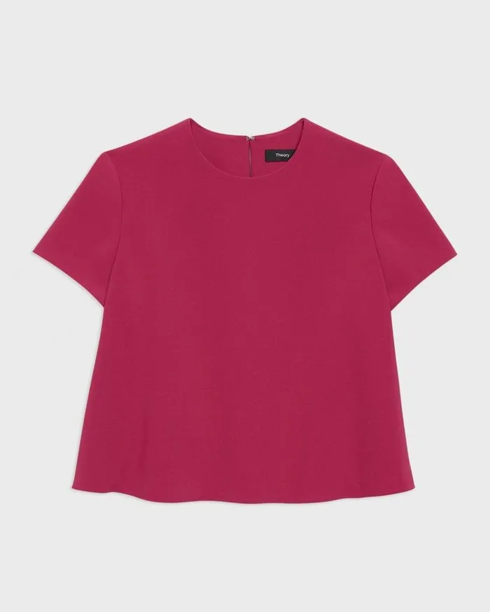 Theory ALine Top In Admiral Crepe Deep Rose Women Tops