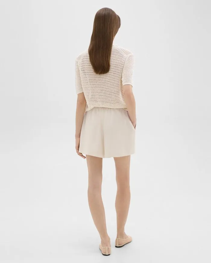 Theory Boxer Short In Striped Admiral Crepe Rice Women Shorts