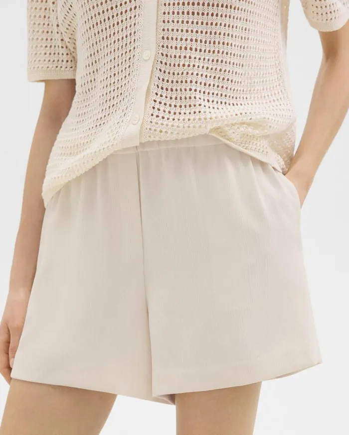 Theory Boxer Short In Striped Admiral Crepe Rice Women Shorts