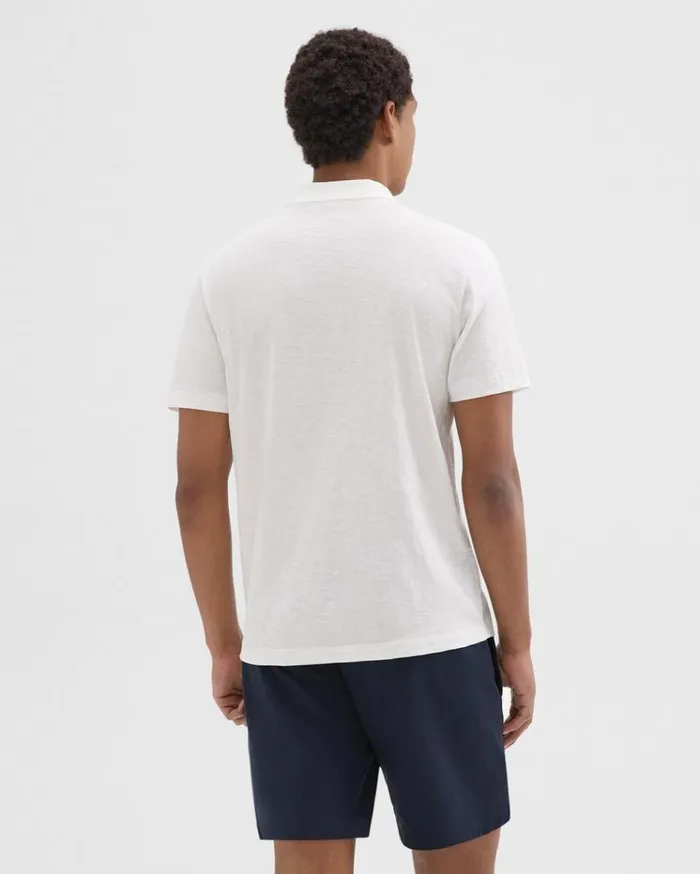 Theory Bron Polo Shirt In Slub Cotton White Men TShirts Polos Theory Bron Polo Shirt In Slub Cotton White Men TShirts Polos