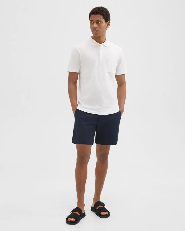 Theory Bron Polo Shirt In Slub Cotton White Men TShirts Polos Theory Bron Polo Shirt In Slub Cotton White Men TShirts Polos