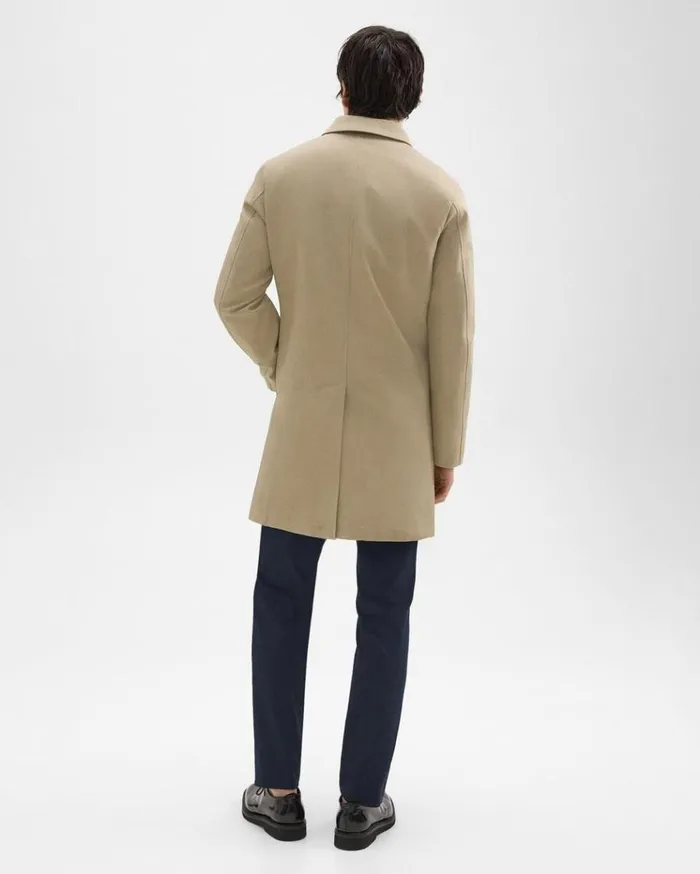 Theory Car Coat In Cotton Twill Khaki Men Outerwear Theory Car Coat In Cotton Twill Khaki Men Outerwear