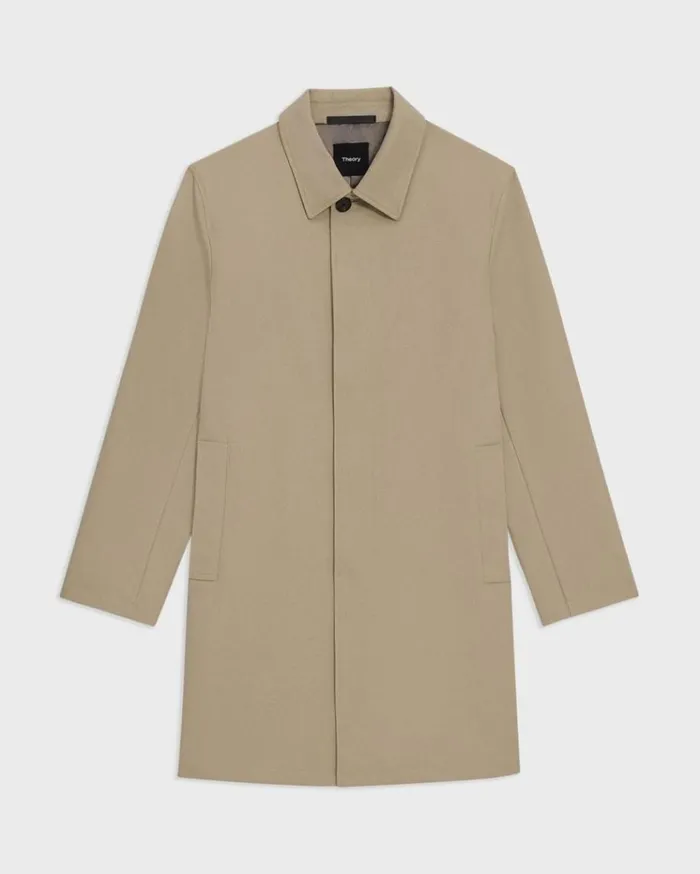 Theory Car Coat In Cotton Twill Khaki Men Outerwear Theory Car Coat In Cotton Twill Khaki Men Outerwear