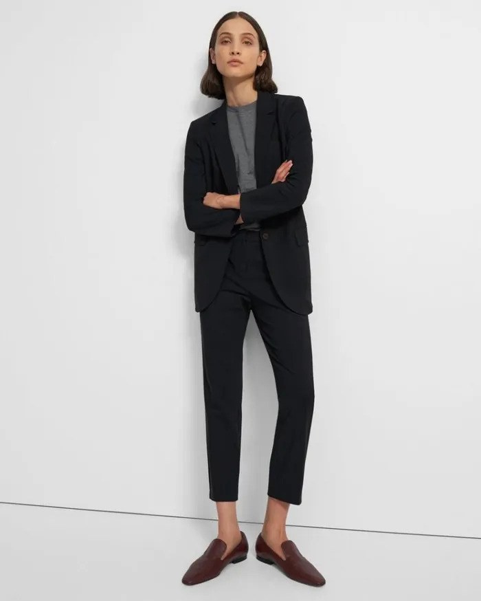 Theory Casual Blazer In Precision Ponte Black Women Suits Theory Casual Blazer In Precision Ponte Black Women Suits