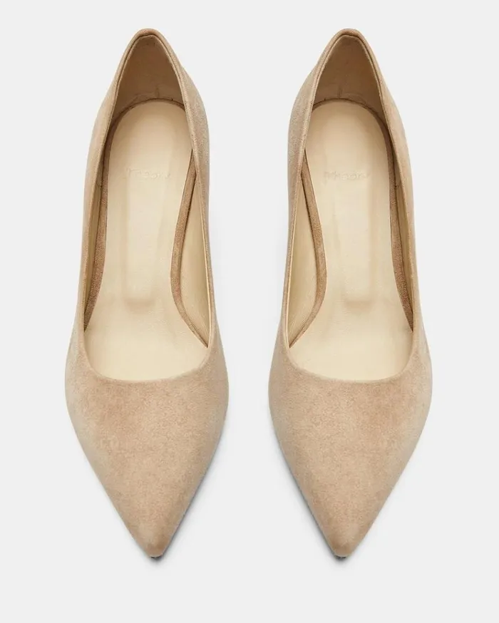 Theory City 55 Pump In Suede Beige Clay Women Shoes