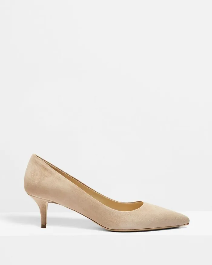 Theory City 55 Pump In Suede Beige Clay Women Shoes
