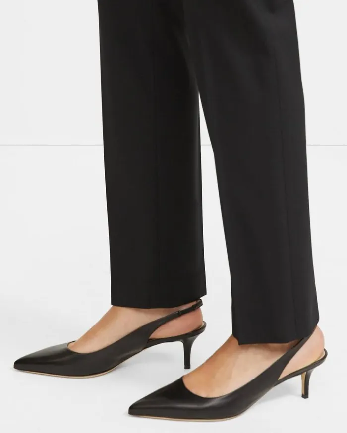 Theory City Slingback In Leather Black Women Shoes