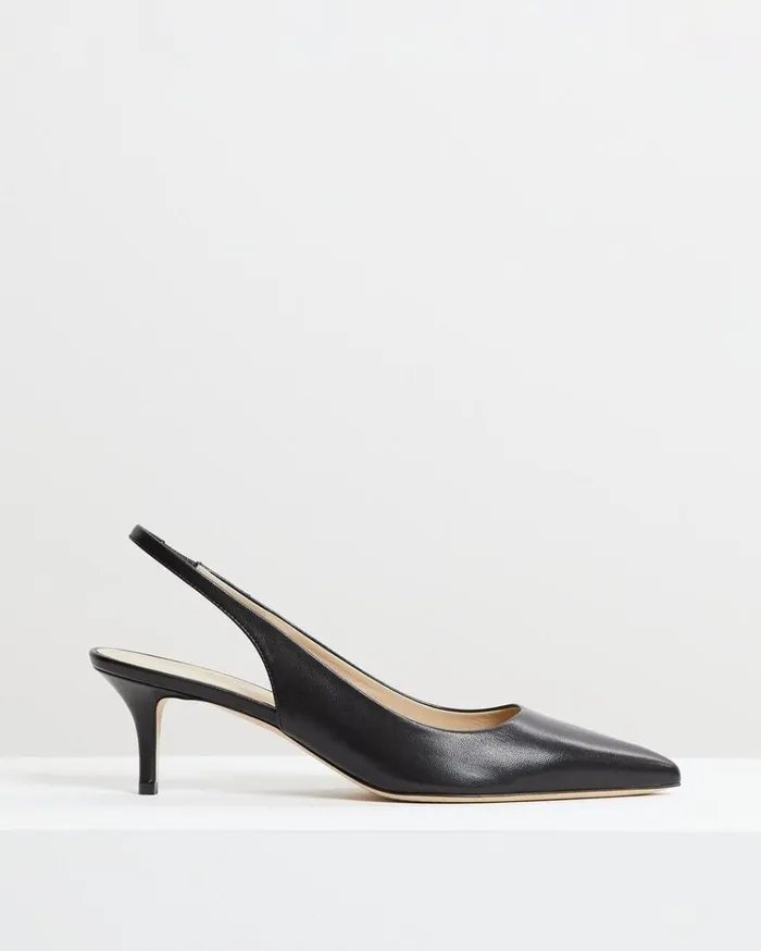Theory City Slingback In Leather Black Women Shoes