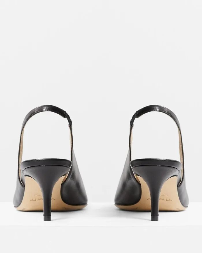 Theory City Slingback In Leather Black Women Shoes