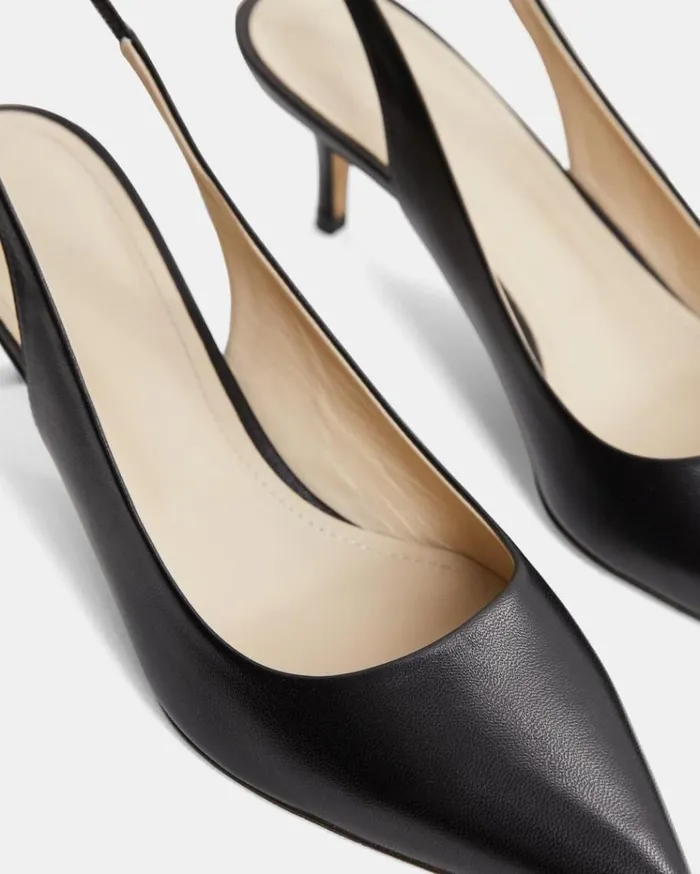 Theory City Slingback In Leather Black Women Shoes