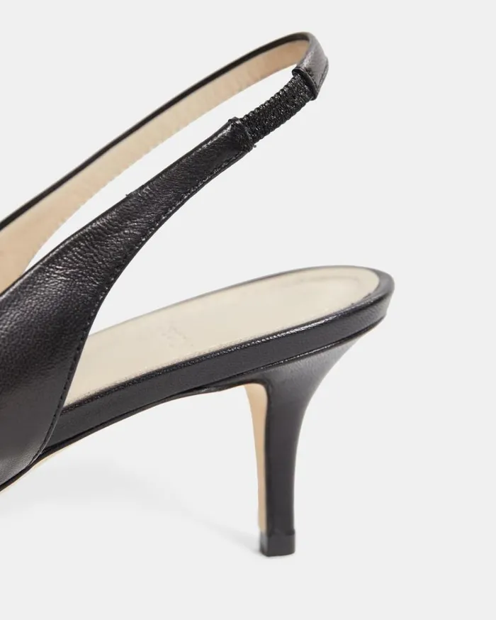 Theory City Slingback In Leather Black Women Shoes