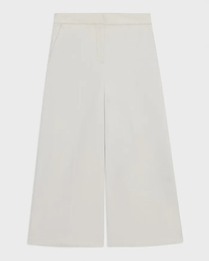 Theory Cropped WideLeg Pant In Neoteric Twill Limestone Women Pants Theory Cropped WideLeg Pant In Neoteric Twill Limestone Women Pants
