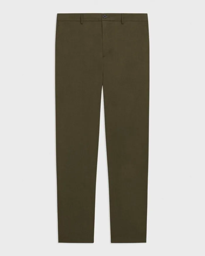 Theory Curtis Drawstring Pant In Good Linen Dark Olive Men Suits