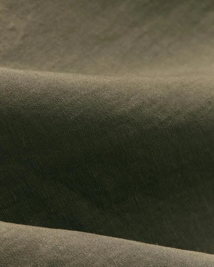 Theory Curtis Drawstring Pant In Good Linen Dark Olive Men Suits