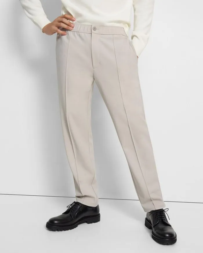 Theory Curtis Drawstring Pant In Precision Ponte Putty Men Suits