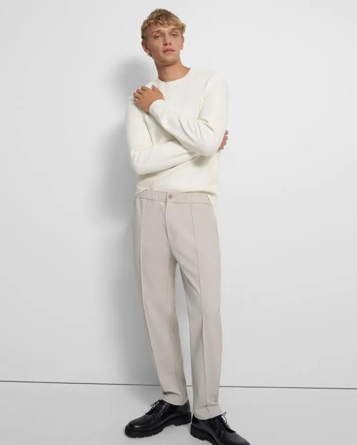 Theory Curtis Drawstring Pant In Precision Ponte Putty Men Suits Theory Curtis Drawstring Pant In Precision Ponte Putty Men Suits