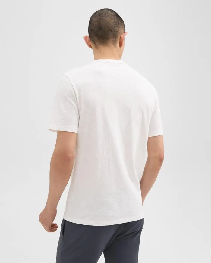 Theory Essential Tee In Cosmos Slub Cotton White Men TShirts Polos