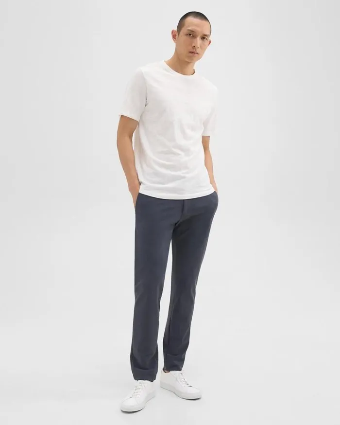 Theory Essential Tee In Cosmos Slub Cotton White Men TShirts Polos