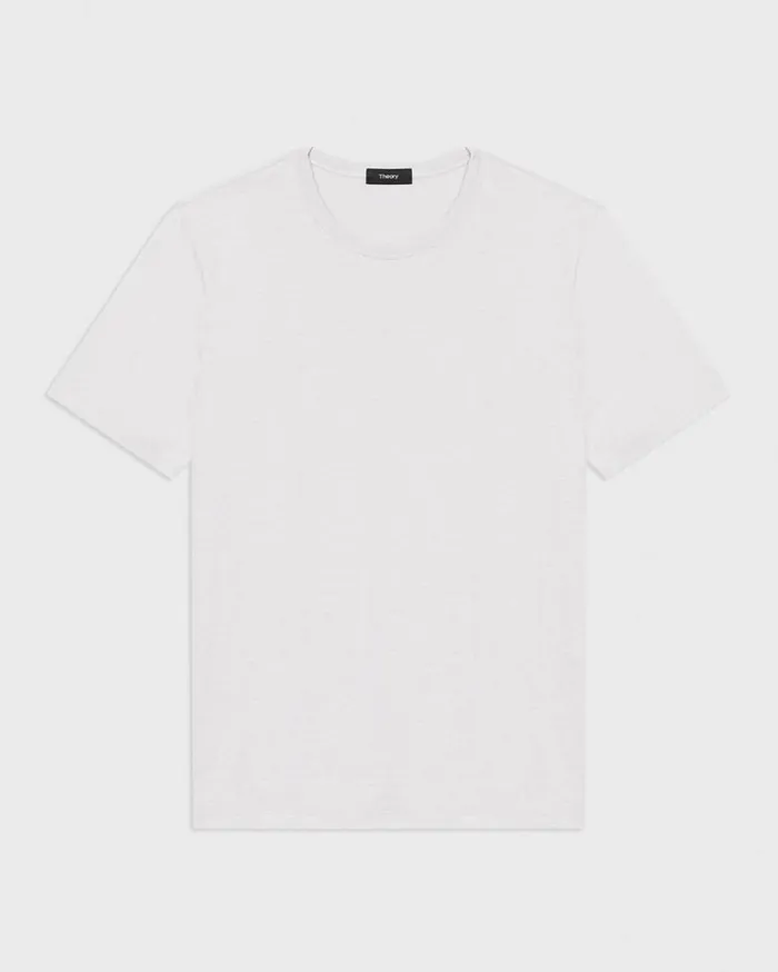 Theory Essential Tee In Cosmos Slub Cotton White Men TShirts Polos