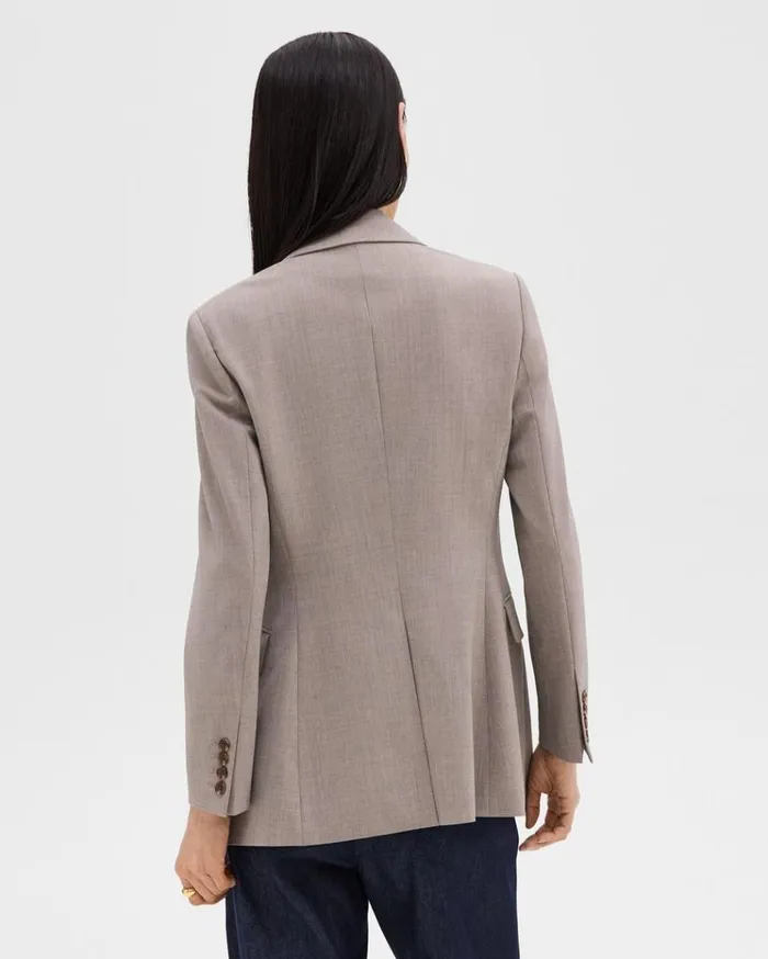 Theory Etiennette Blazer In Good Wool Cinder Melange Women Suits