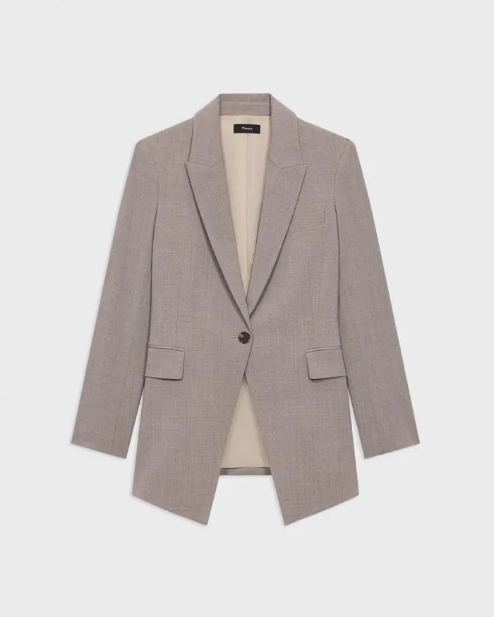 Theory Etiennette Blazer In Good Wool Cinder Melange Women Suits