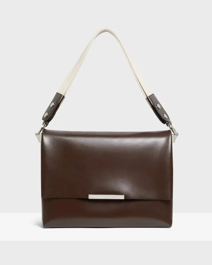 Theory Fold Shoulder Bag In Leather Dark Brown Women Bags Theory Fold Shoulder Bag In Leather Dark Brown Women Bags