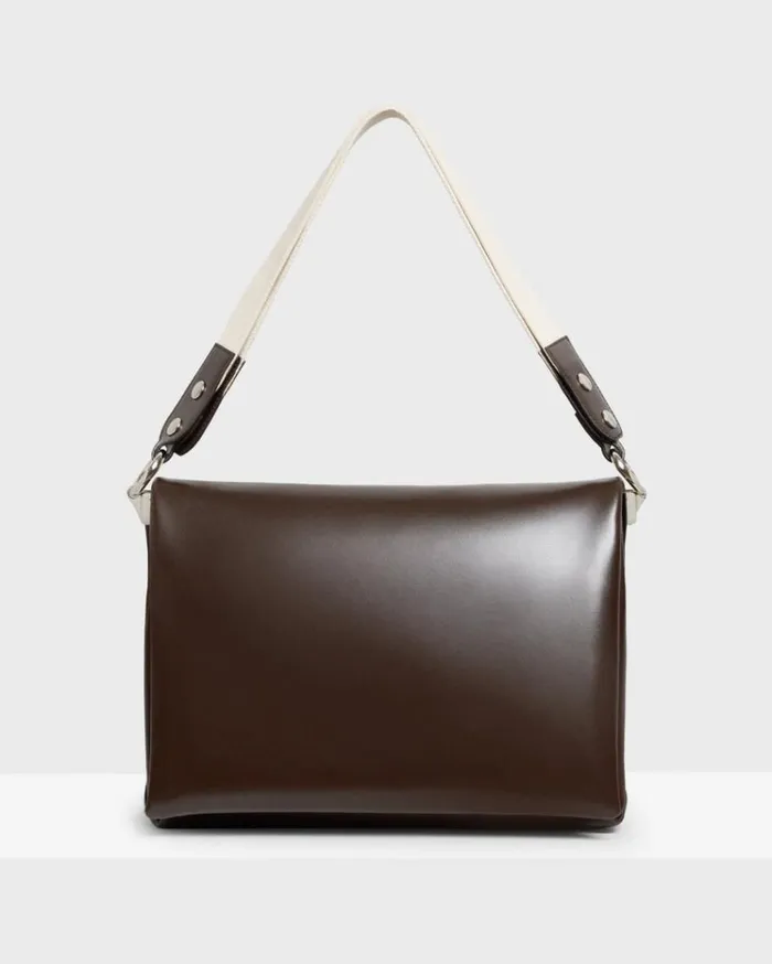 Theory Fold Shoulder Bag In Leather Dark Brown Women Bags Theory Fold Shoulder Bag In Leather Dark Brown Women Bags