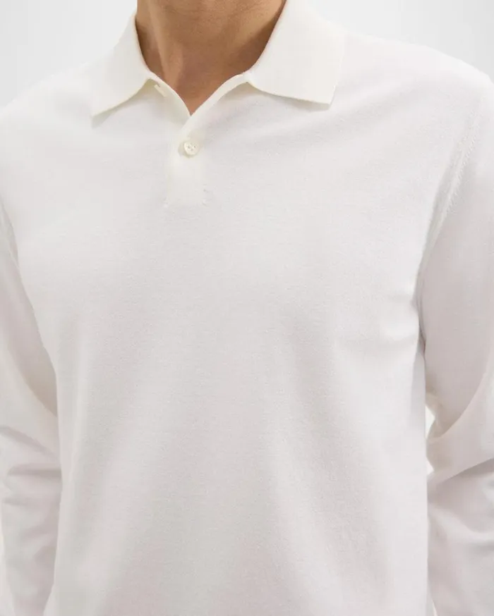 Theory Goris LongSleeve Polo Shirt In Light Bilen White Men TShirts Polos