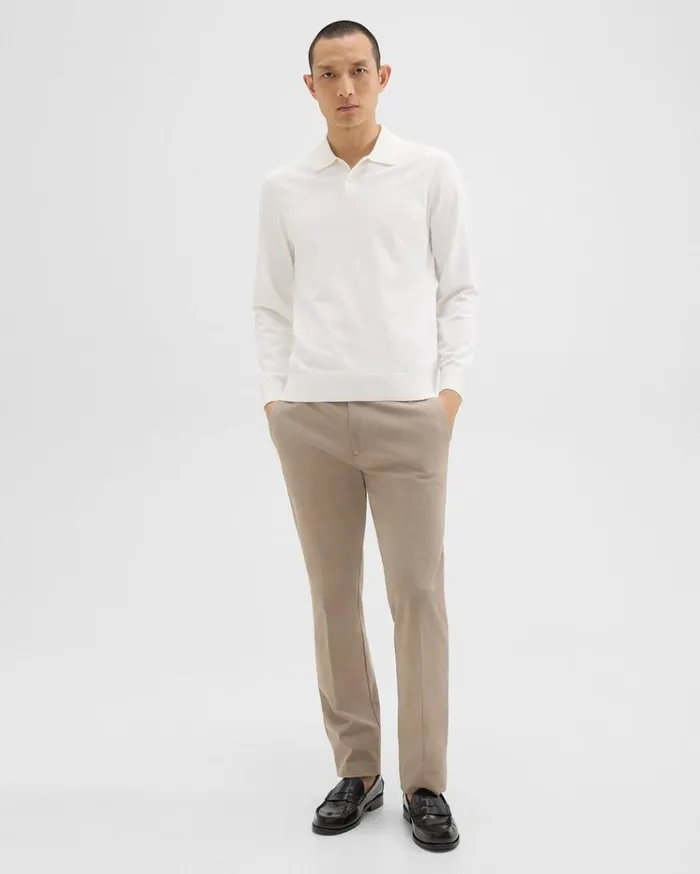 Theory Goris LongSleeve Polo Shirt In Light Bilen White Men TShirts Polos
