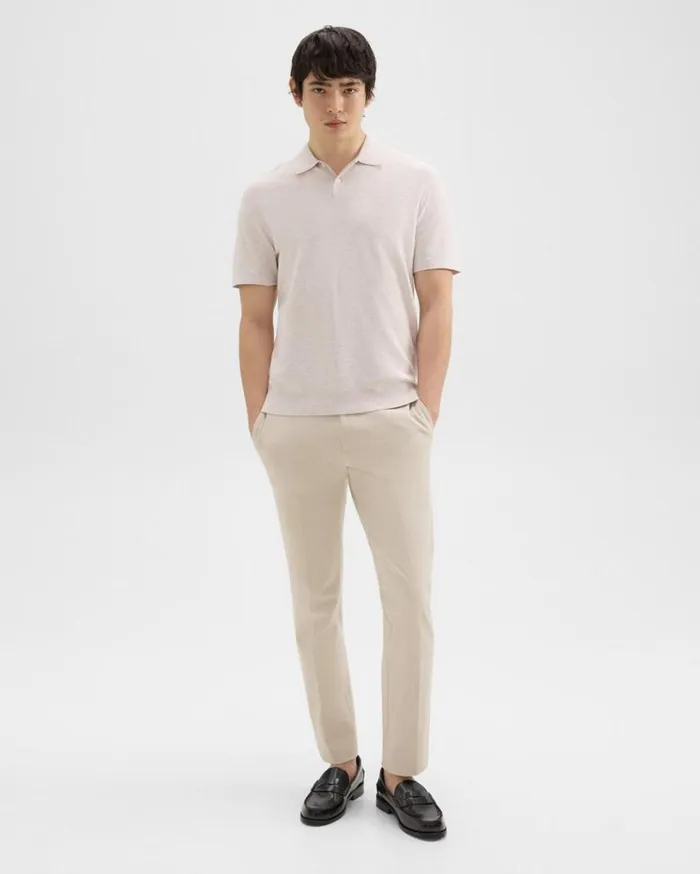 Theory Goris Polo Shirt In Piqu Light Bilen Melange Ivory Men Sweaters Cardigans Theory Goris Polo Shirt In Piqu Light Bilen Melange Ivory Men Sweaters Cardigans