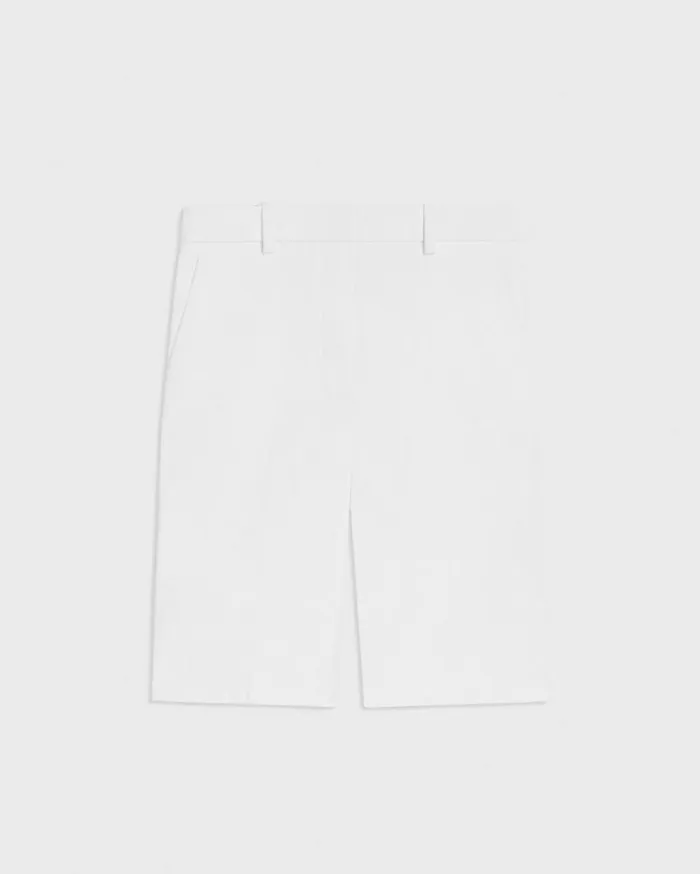 Theory HighWaist Straight Short In Stretch Cotton White Women Pants