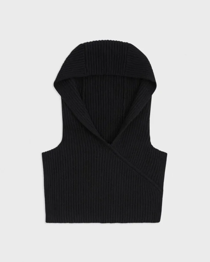 Theory Hooded Snood In Felted WoolCashmere Black Women Hats Gloves Scarves Theory Hooded Snood In Felted WoolCashmere Black Women Hats Gloves Scarves