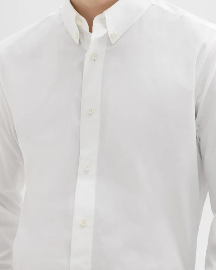 Theory Hugh Shirt In Cotton White Men Shirts