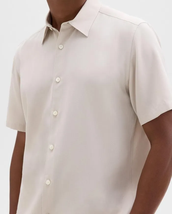 Theory Irving ShortSleeve Shirt In Fluid Twill New Sand Men Shirts Theory Irving ShortSleeve Shirt In Fluid Twill New Sand Men Shirts