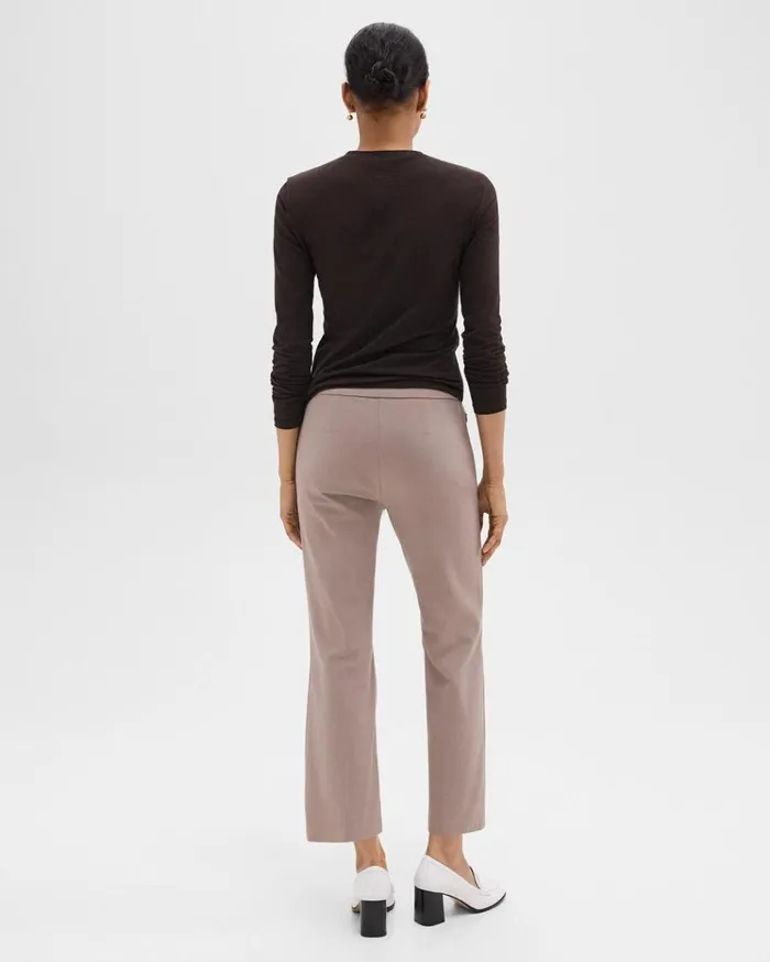 Theory Kick Pant In Stretch Cotton Cinder Women Pants Theory Kick Pant In Stretch Cotton Cinder Women Pants