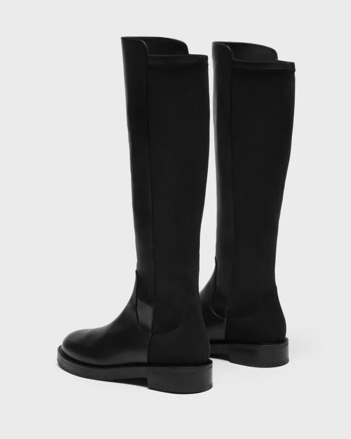 Theory KneeHigh PullOn Boot In Leather Black Women Shoes
